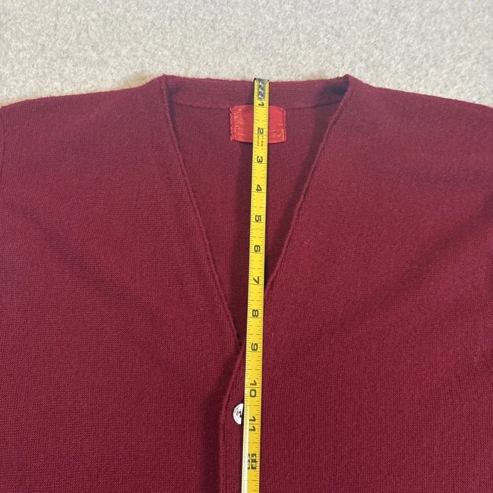 Vtg Kings Road Sears Cardigan Sweater Men's Sz M Dk Red Orlon Acrylic Sw1